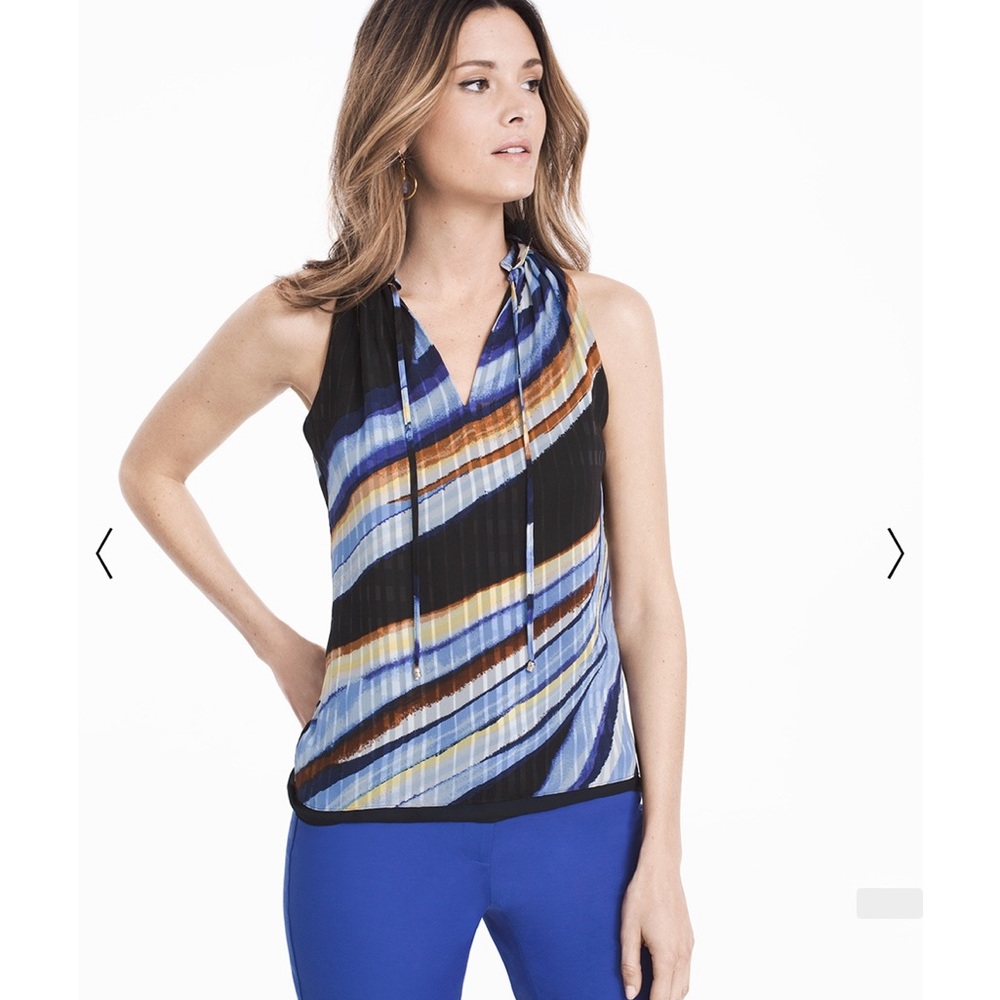 WHBM Printed Tie-Front Cami
